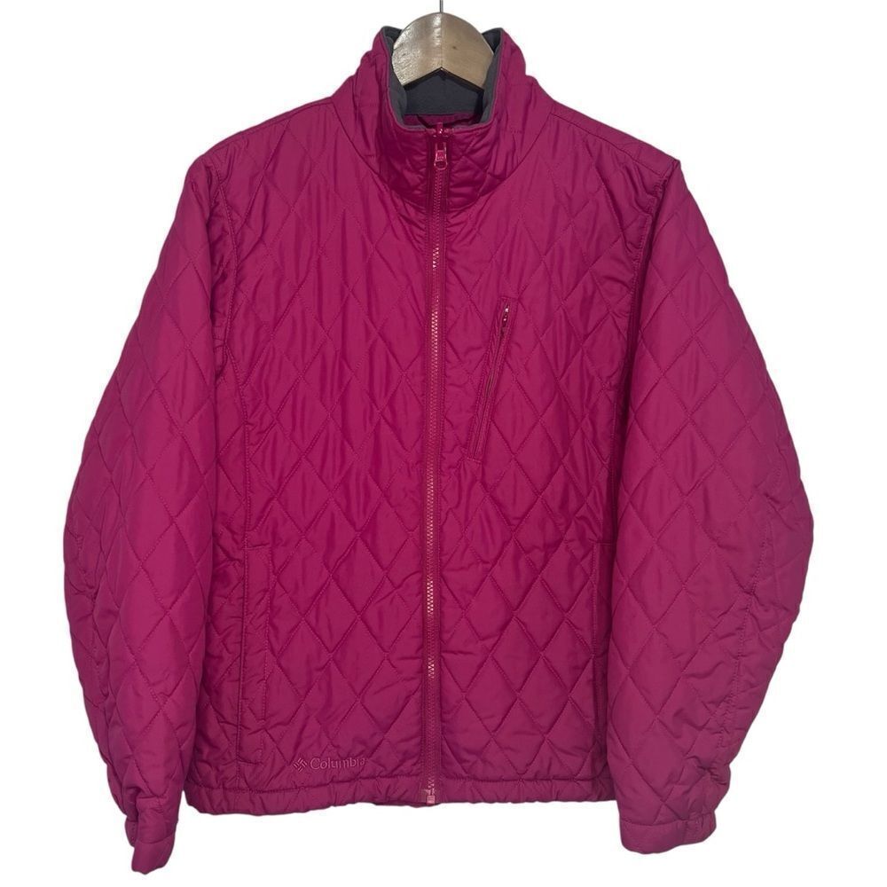 Columbia Interchange Quilted Lightweight Puffer Jacket Women's Medium Pink Zip
